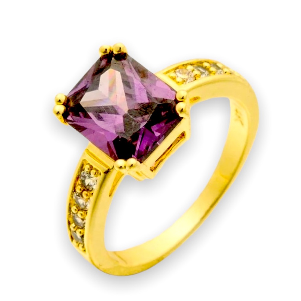 New Square Step Cut 1 7/8ct Mystic Topaz Diamond Ring in 14K Yellow Gold - Picture 13 of 16